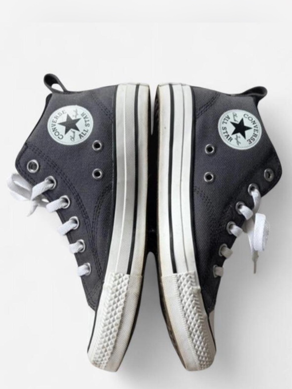 Converse High Top Sneakers - Dark Grey & White Y 5.5 Woman’s 6
